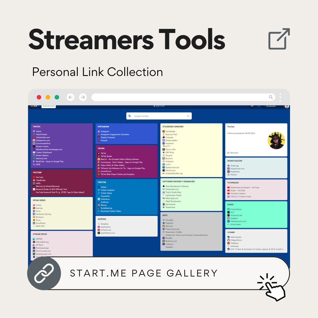 🚀 Level up your streaming game with our collection of tools! Perfect for sharing your gaming experiences online. 🎮✨ 🔗 Twitch links 📊 Stream charts 🖥️ Stream decks 🎥 Broadcasting & recording software 📚 Tutorials Stream like a pro! #Gaming #Twitch start.me/p/q6G112/strea…