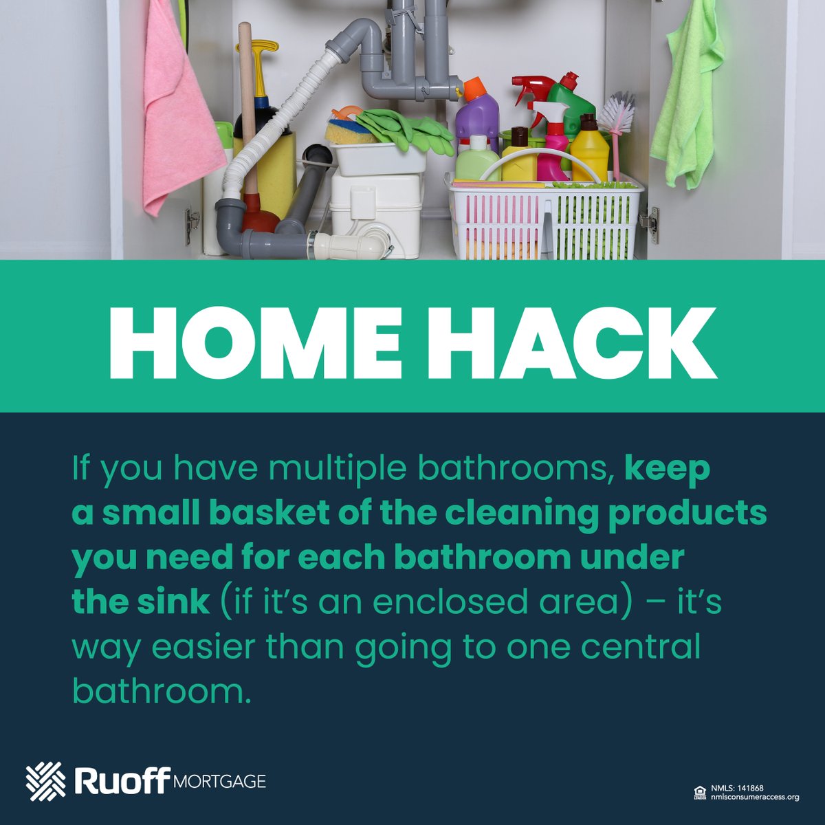Clean smarter, not harder! Create mini cleaning stations in every bathroom. 🧽 #HomeCare #RuoffMortgage