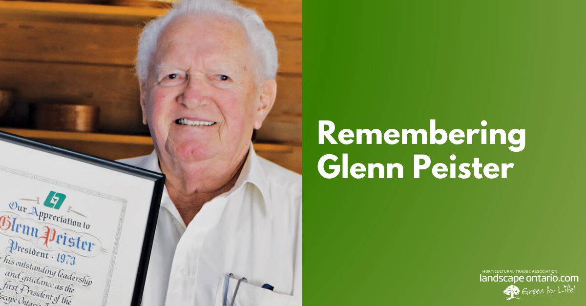 Glenn Burton Peister, one of the founding members of Landscape Ontario and the association's first president, passed away on Jan. 28, 2024. He was 97. 🌳 👉 Read more: horttrades.com/remembering-gl… #LandscapeOntario