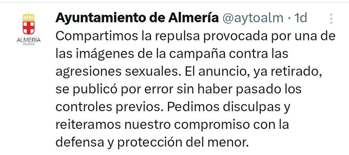 Esta es la verdadera grieta: y la han generado su propio ayuntamiento del PP de Almería. Personalmente creo es una estrategia para dividir a la sociedad y atacar su sensibilidad. Estas tipas no contemplan que una persona entienda y defienda la importancia y utilidad de la