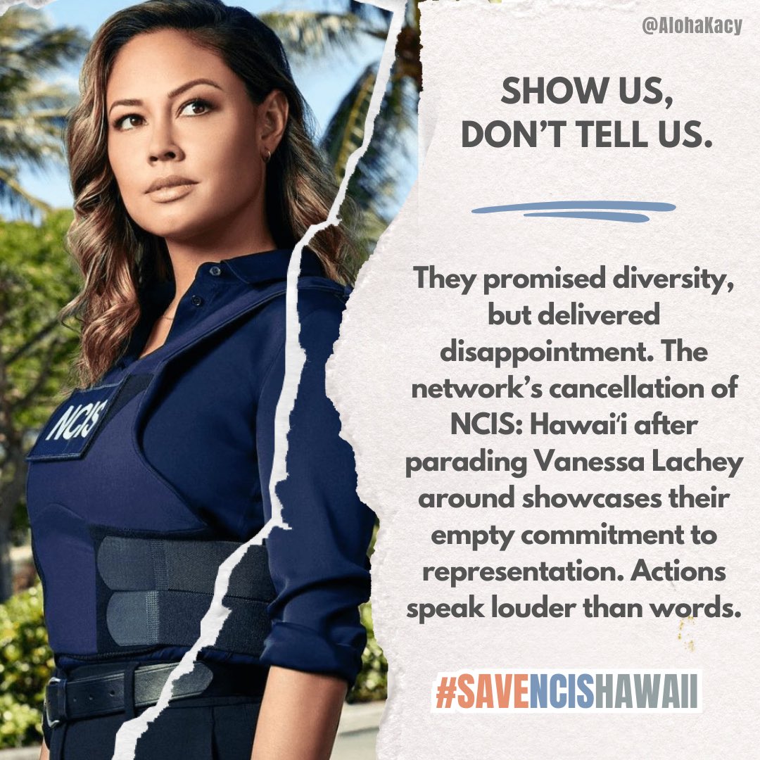 They promised diversity, but delivered disappointment. The network’s cancellation of NCIS: Hawaiʻi after parading Vanessa Lachey around showcases their empty commitment to representation. Actions speak louder than words. 📣

#CBSUsedVanessa #SaveNCISHawaii