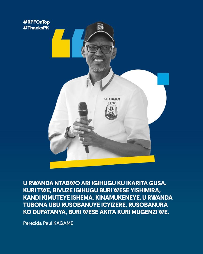 @rpfinkotanyi Le parcours du Rwanda, d'un État post-génocide à une nation prospère, témoigne du leadership transformateur du FPR. #RPFOnTop #ThanksPK