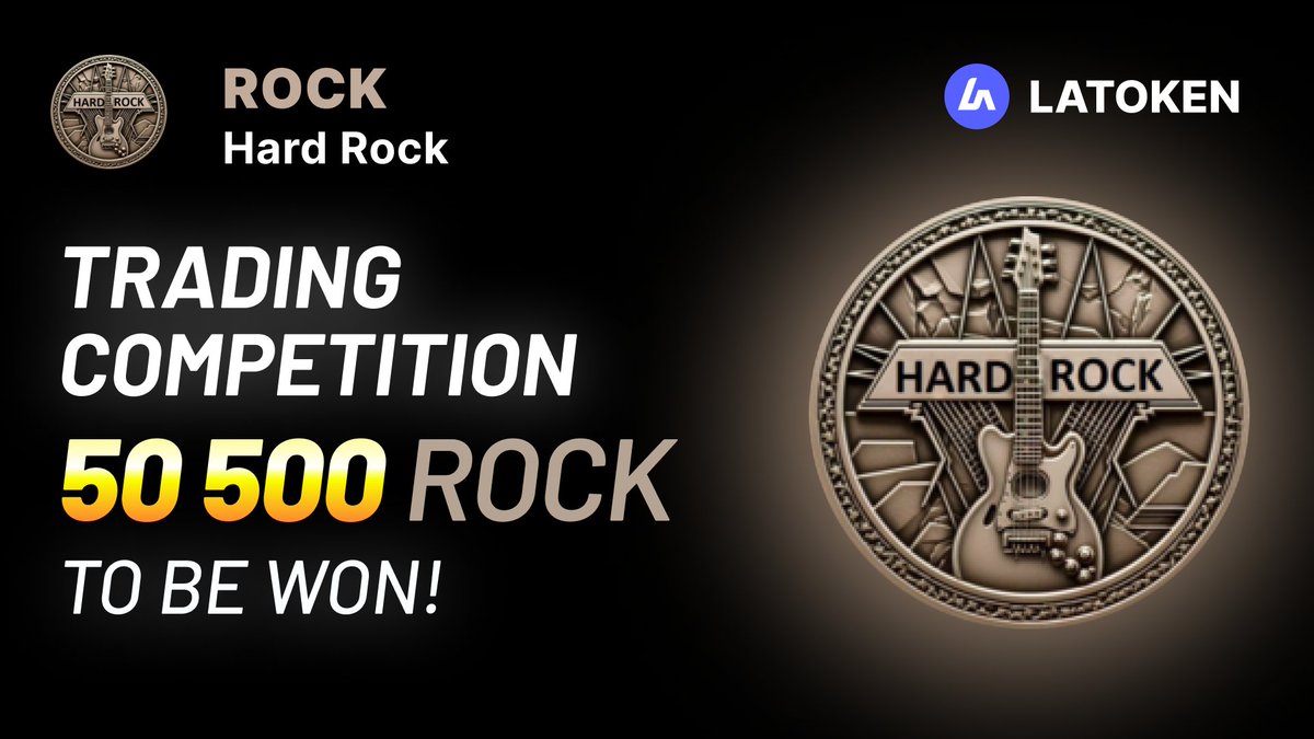 🏆 HARD ROCK (ROCK) Trading Competition on LATOKEN! ✅ Trade a minimum amount of 50 ROCK tokens. 🔥 600 eligible traders will get a share of 50 500 ROCK tokens. ✅ Share with 5 Friends and Follow. 🎁 Distribution will start on May 24, 2024 👉 JOIN TRADING COMPETITION