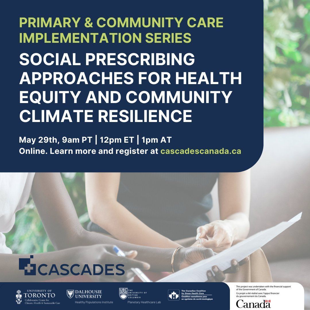 🌱Discover the impact of social prescribing in healthcare! Join @cascades_en to learn how it connects patients with community support, addressing health and social needs while enhancing community resilience and reducing healthcare's carbon footprint. 🔗bit.ly/3QwAyCv