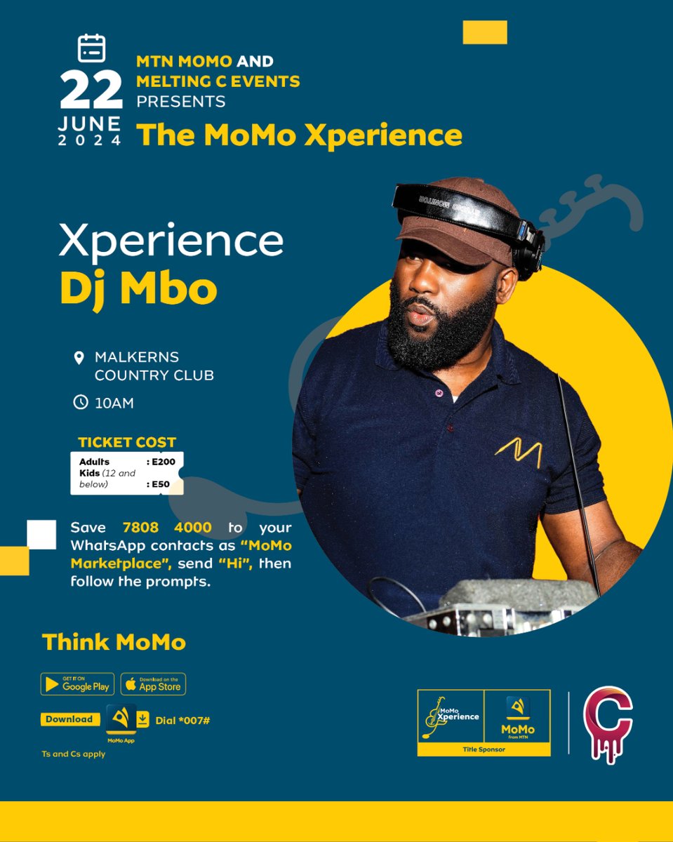 Catch the soul saver, @Mbo_Earcandy, at The MoMo Xperience as he delivers beats that will make you move, music that will put you in the groove.

#ThinkMoMo #MoMoXperience