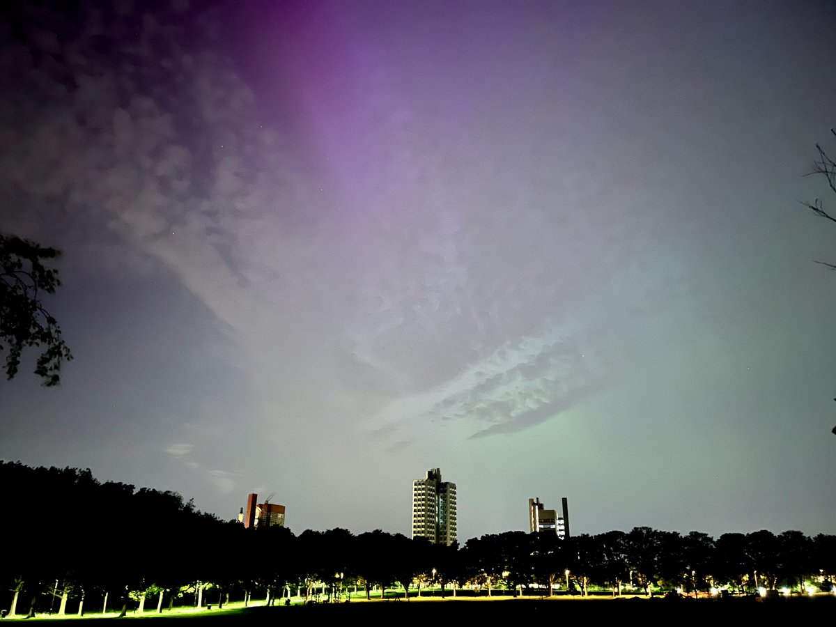 #FlashbackFriday: Aurora Borealis? At this time of year, in this part of the country? Thanks to @ph_orth on Instagram for sending this spectacular shot of this weekend's beautiful display over campus. #Leicester #NorthernLights #AuroraBorealis