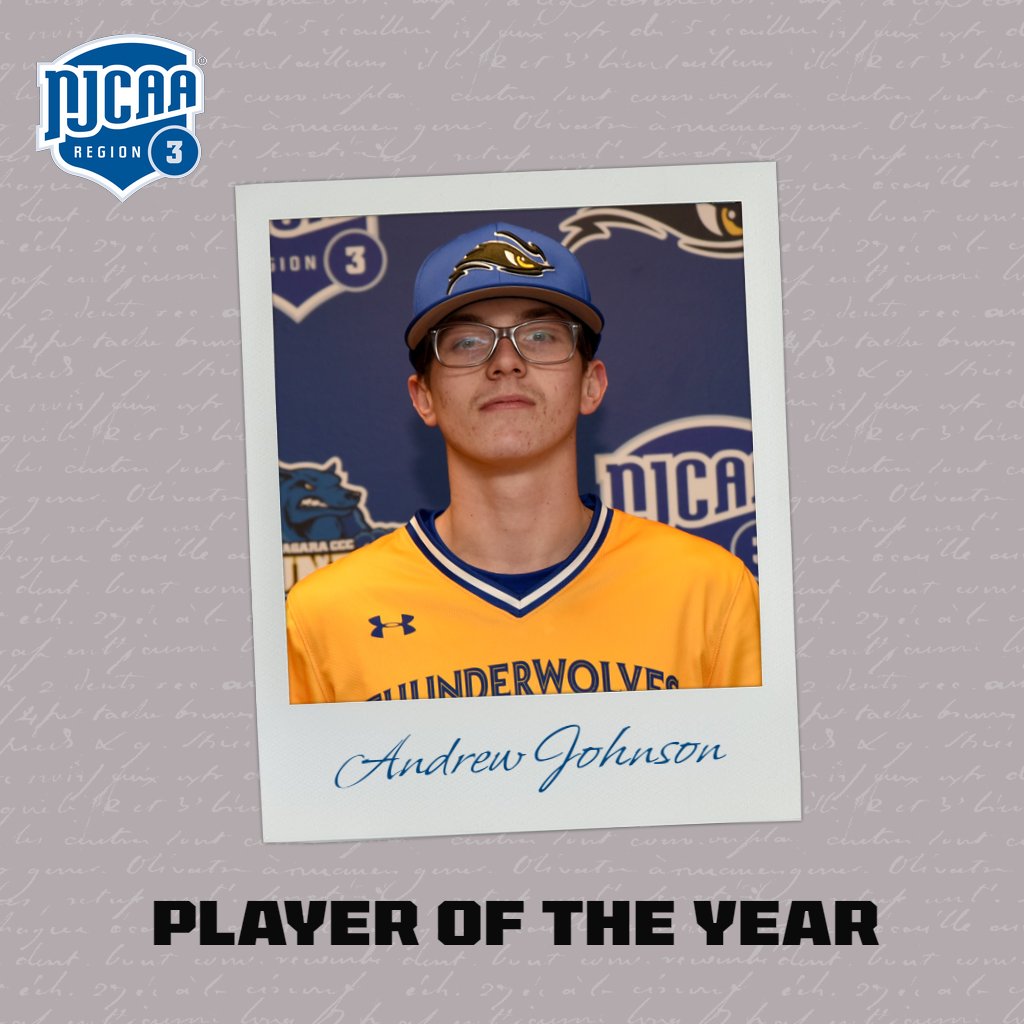 BASE: Congrats to @NiagaraTwolves sophomore RHP @Ajjuice00 for being named @NJCAAReg3 Player of the Year! #RollWolves ⚾️🐺💪