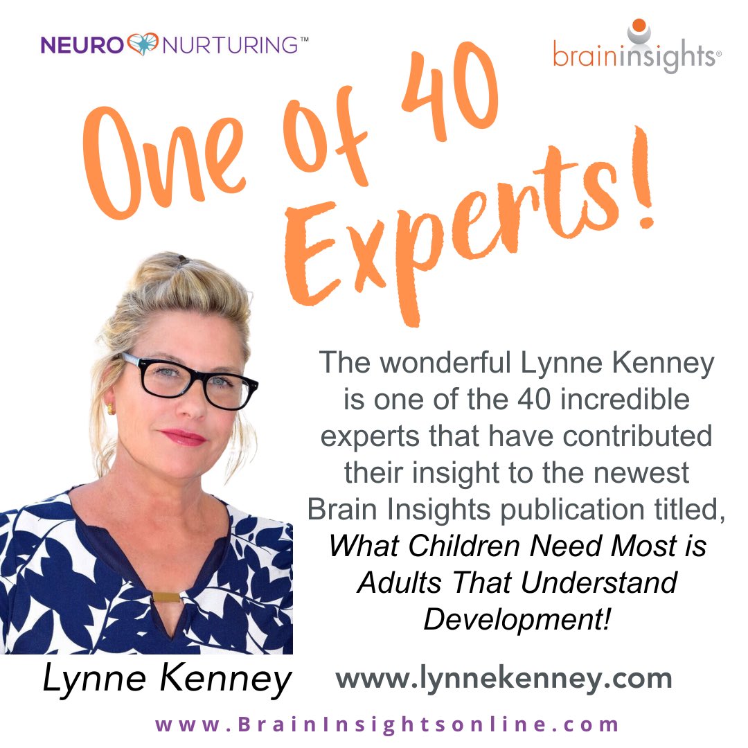 Are you familiar with and aware of the FABULOUS work provided by @DrLynneKenney I am thrilled that she has contributed her insights to the newest Brain Insights ringed book, What Children Need Most is Adults That Understand Development. The topic she shared information on is
