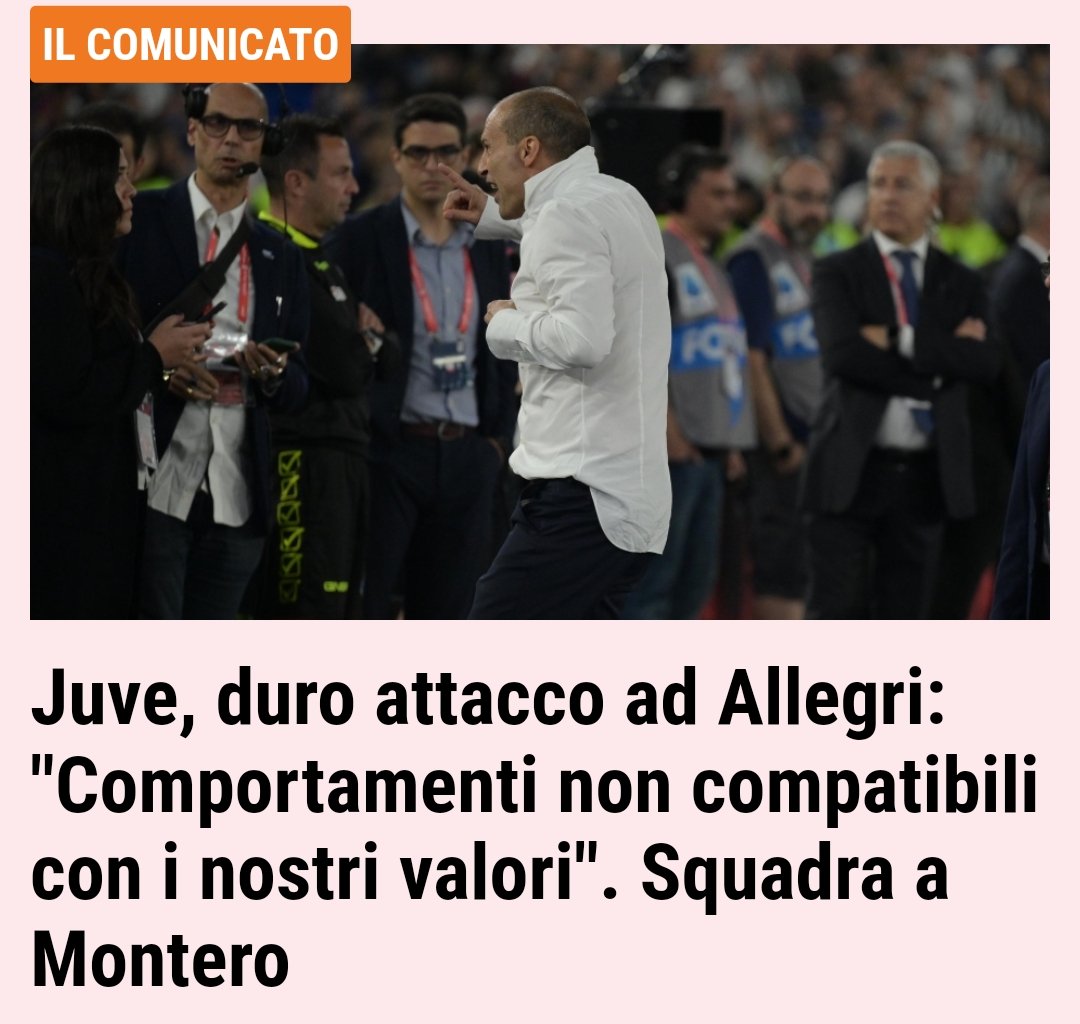 Juve, esonerato Allegri per aver dato di matto. Al suo posto una persona tranquilla