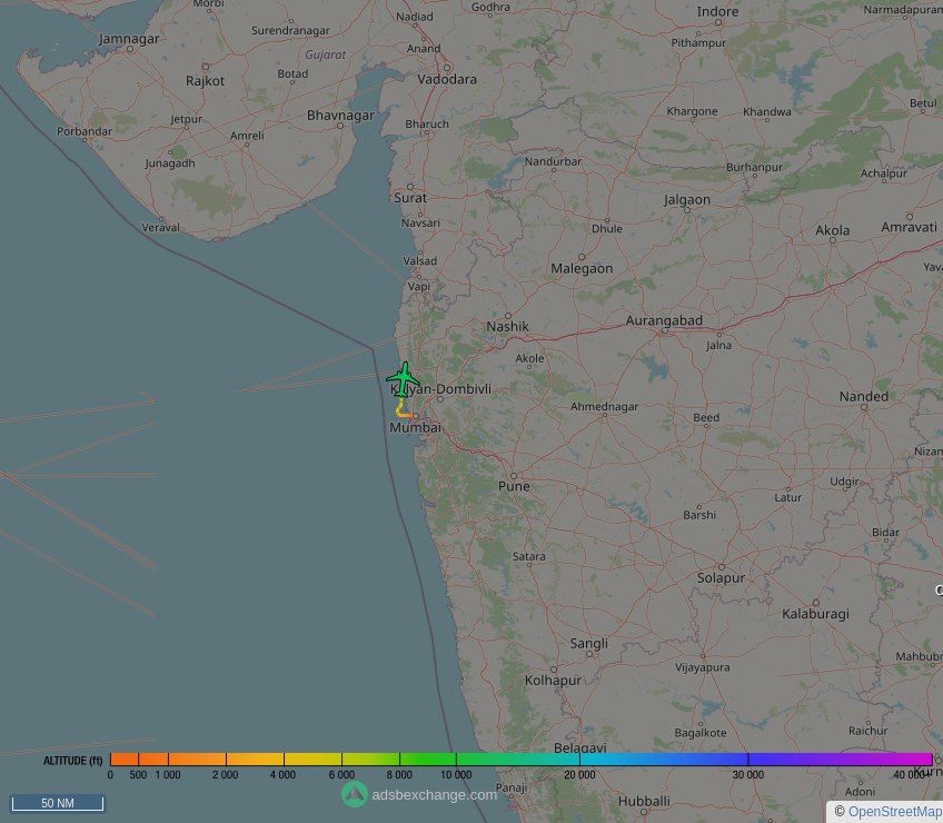 🇮🇳 Indian Air Force ✈️ B737 ( Boeing 737NG 7HI BBJ ) (K5014, #8002FB) as flight #INDIA1 was just spotted over 🇮🇳 Maharashtra, #India at ☁️ 12075 ft.

🔴 Live tracking:
global.adsbexchange.com/?icao=8002FB

🖼️ by doppio.sh