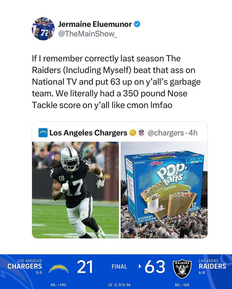 #NFL #football #NFLTwitter #RaiderNation #BlackHole #Darkside #LosAngelesChargers