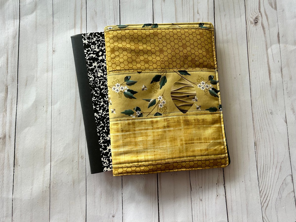 Bee Hive Patchwork Composition Notebook Cover tuppu.net/3a4e96fd #craftshout #craftbizparty #CompositionNotebook