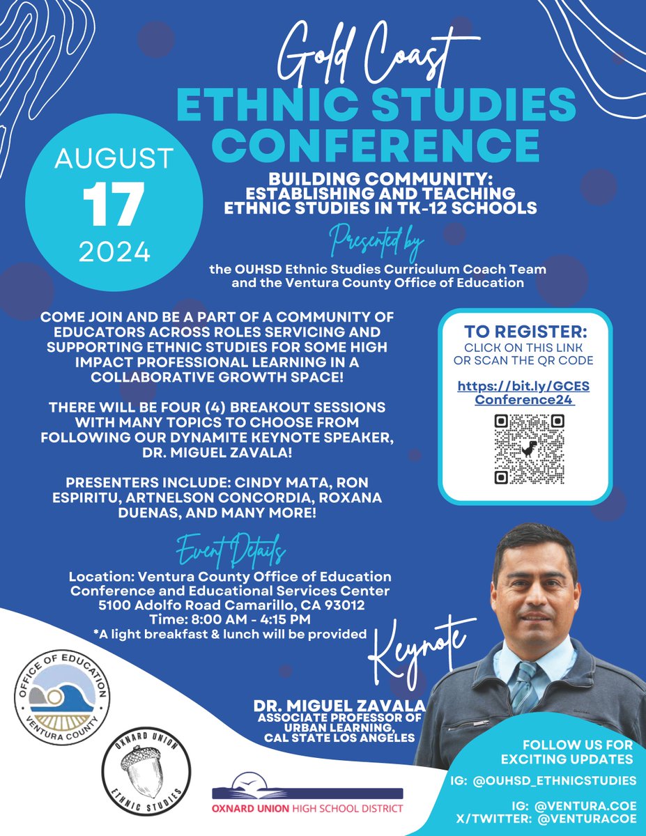 Get free strategies on teaching ethnic studies at the Gold Coast Ethnic Studies Conference on Saturday, August 17, 2024, at VCOE in Camarillo. Register for free at buff.ly/44KaAkA