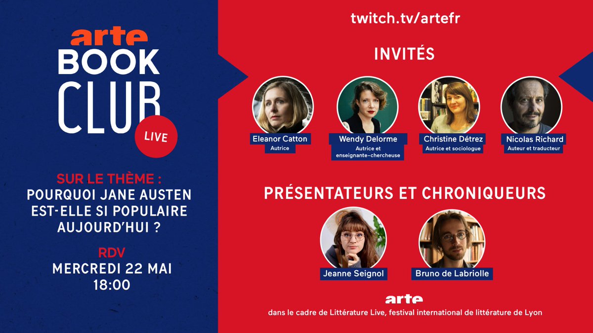 Mercredi, <a href="/redeketpierrot/">Le Mock</a> et <a href="/Jeannotselivre/">Jeanne Seignol</a> seront en compagnie de notamment <a href="/DetrezChristine/">ChristineDETREZ</a> et <a href="/WendyDelorme11/">Wendy Delorme</a> pour un stream garanti sans orgueil ni préjugé 📚  

🔗 ttv/artefr