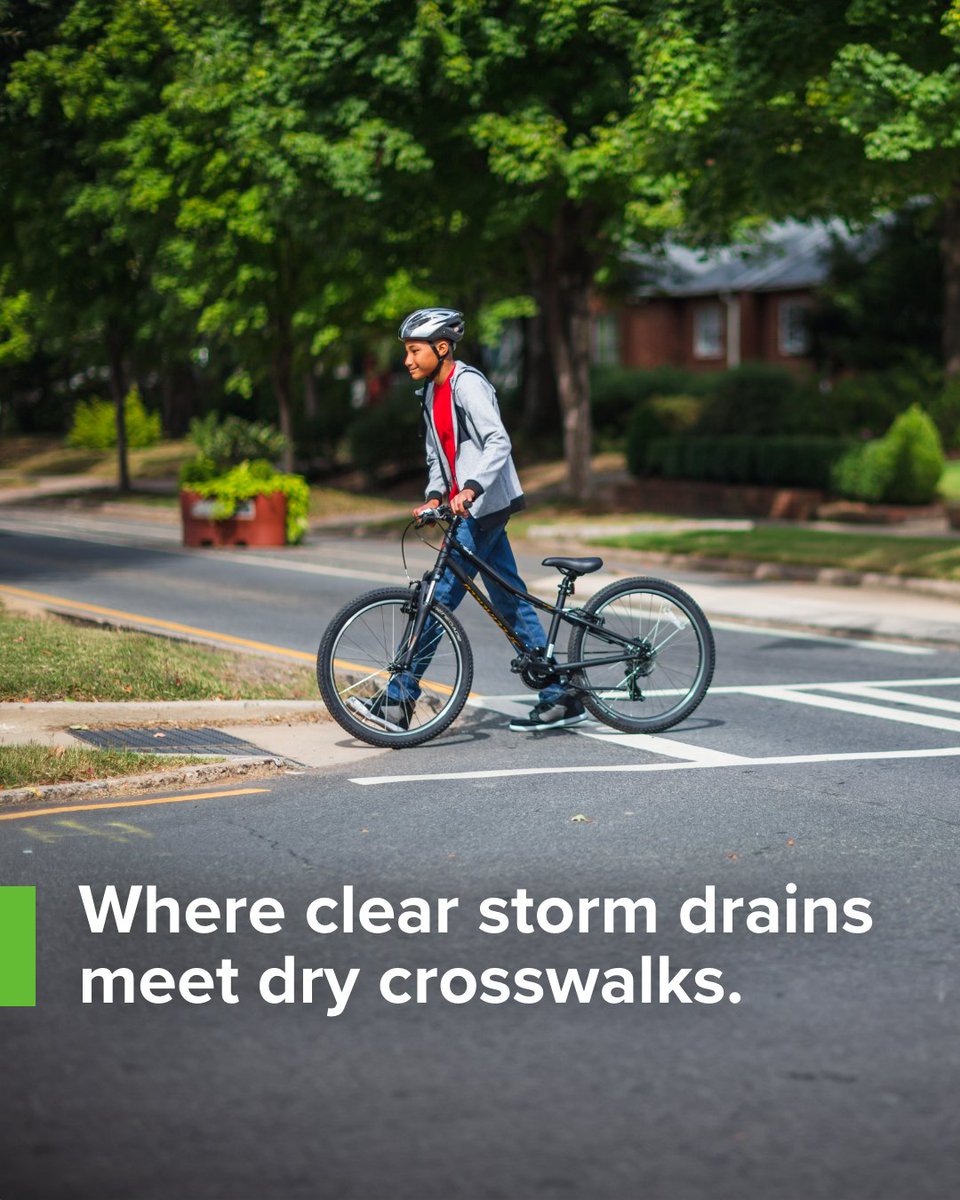 StormWaterCM's tweet image. Storm drainage infrastructure works hard to move rainwater from streets to streams keeping places like crosswalks dry and clean for biking to school. 

#BiketoSchoolDay #UnitedForInfrastructure #StormDrainageInfrastructure #InfrastructureAwarenessWeek #CharMeckSWS