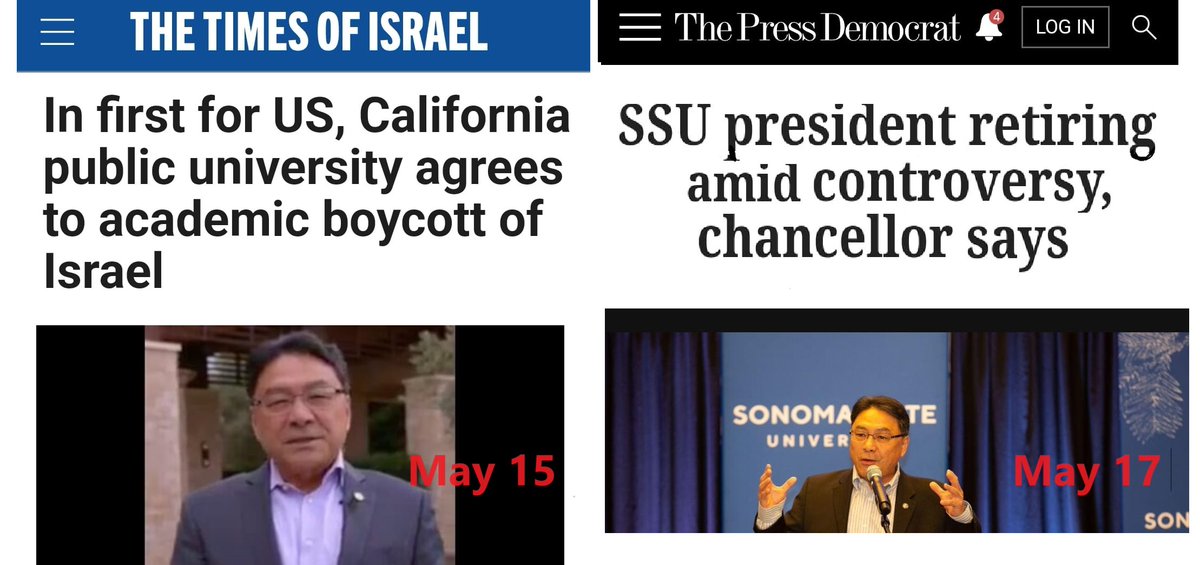 How it started ... vs .... How it's going at Sonoma State University in California #Israel #AcademicBoycott #Antisemitism