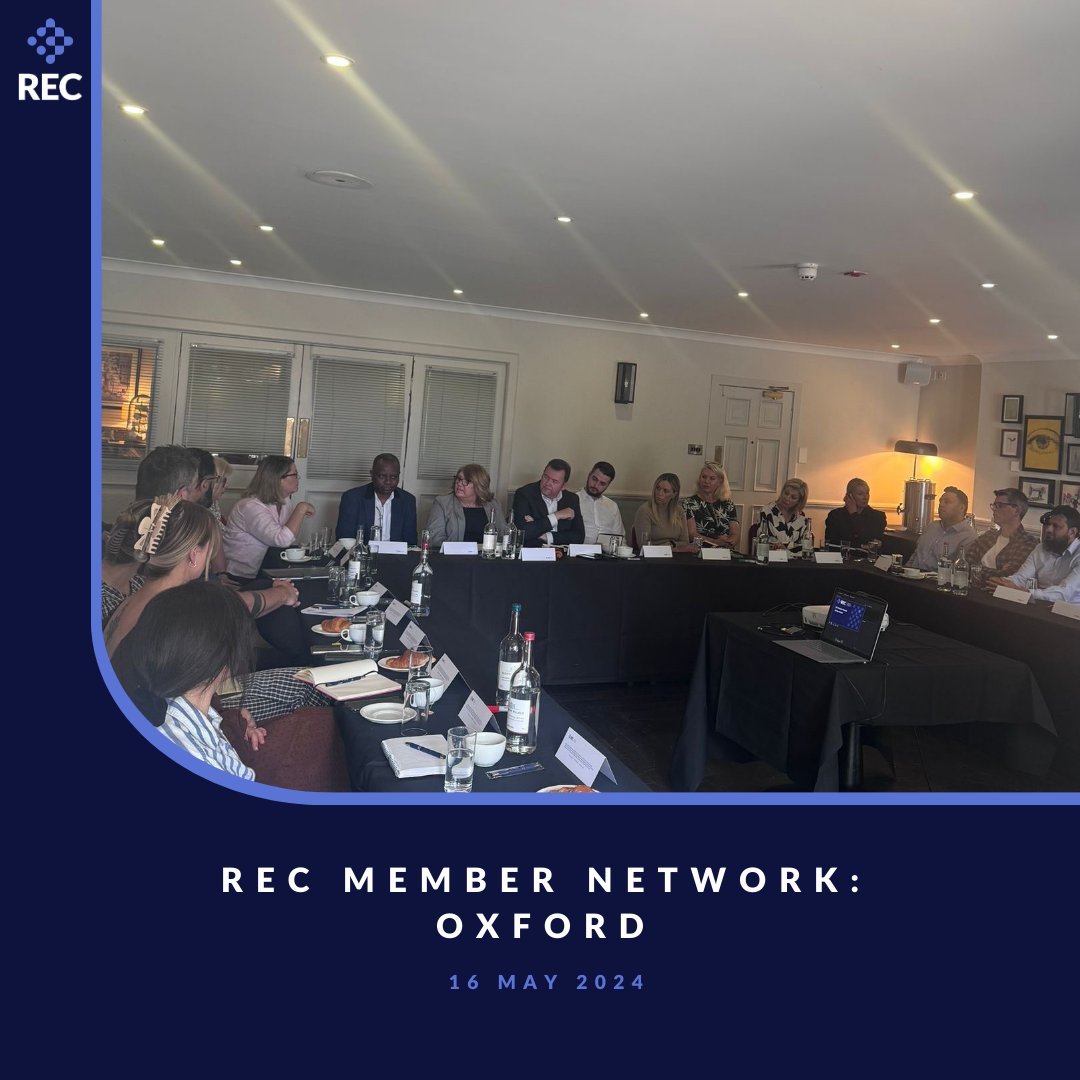 🌟 Amazing turnout at the Oxford #RECMemberNetwork meeting!🌟Hosted by @RECNeil & REC Account Manager Andrea Losinda, members discussed market challenges, student work restrictions, and NHS framework concerns. Join us in Newcastle next month! 👉 bit.ly/3K49QNE