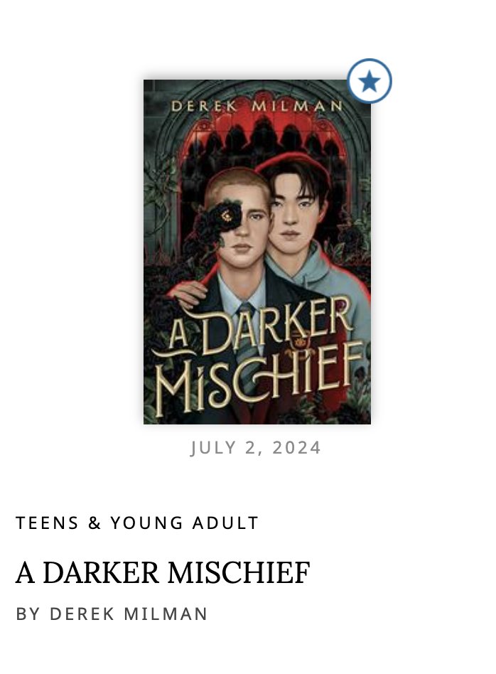 I am thrilled to announce to you all that my new YA novel,  A DARKER MISCHIEF, has received a Kirkus ⭐️!

(This is my first Kirkus star).

Read the full review here:

shorturl.at/aXTWr

ADM is out 7/2 from Scholastic.