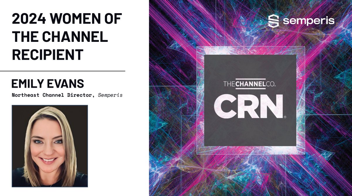 “Success comes from listening to partners” - Semperis’ Emily Evans on the key to growth for the channel in 2024. It’s easy to see why @CRN recognized her on its annual Women of the Channel list. Congratulations on the achievement! crn.com/rankings-and-l… #CRNWOTC24 #WomenInTech