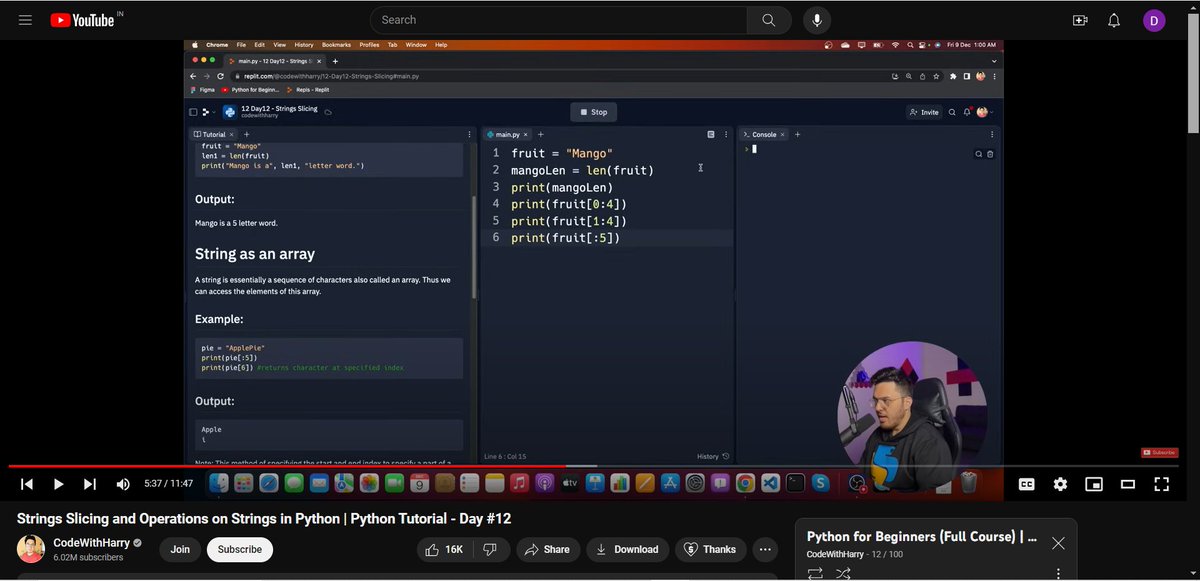 I'm excited to reach Day 12 of #100DaysofPython with @codewithharry. Today's topic is all about Strings Slicing and Operations in Python. These powerful tools allow for efficient manipulation and extraction of data from strings.
#python #coding #datamanipulation