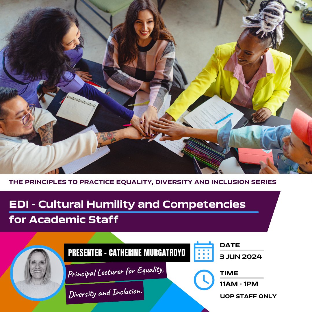 This on-campus session tackles challenges for international & culturally diverse students, equipping UoP staff with diverse strategies. We’ll explore evidence-based pedagogical strategies for fostering belonging & success for all students. Details at  tinyurl.com/5hfa2ye3