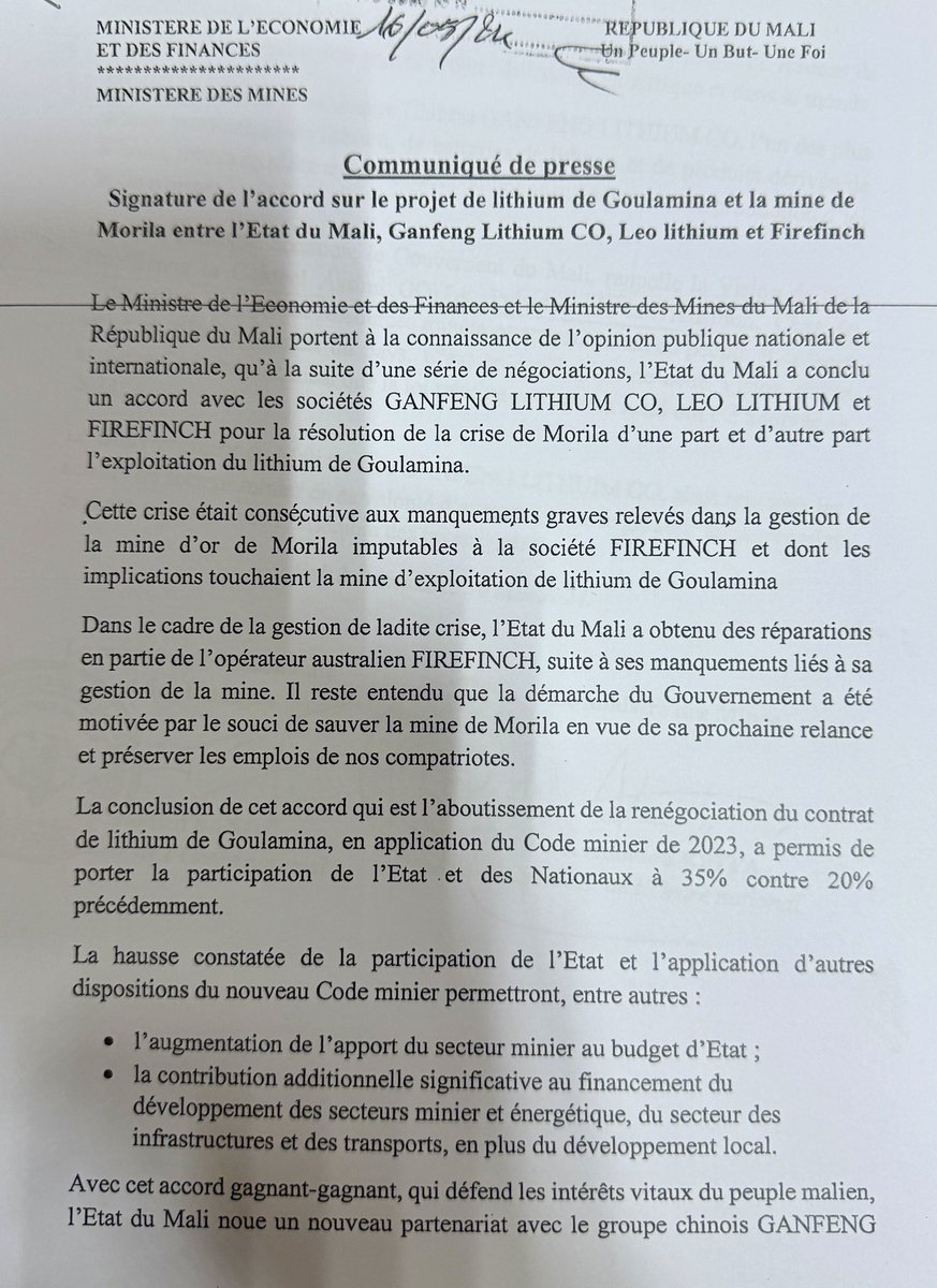 Ministère de l'Economie et des Finances du Mali tweet media
