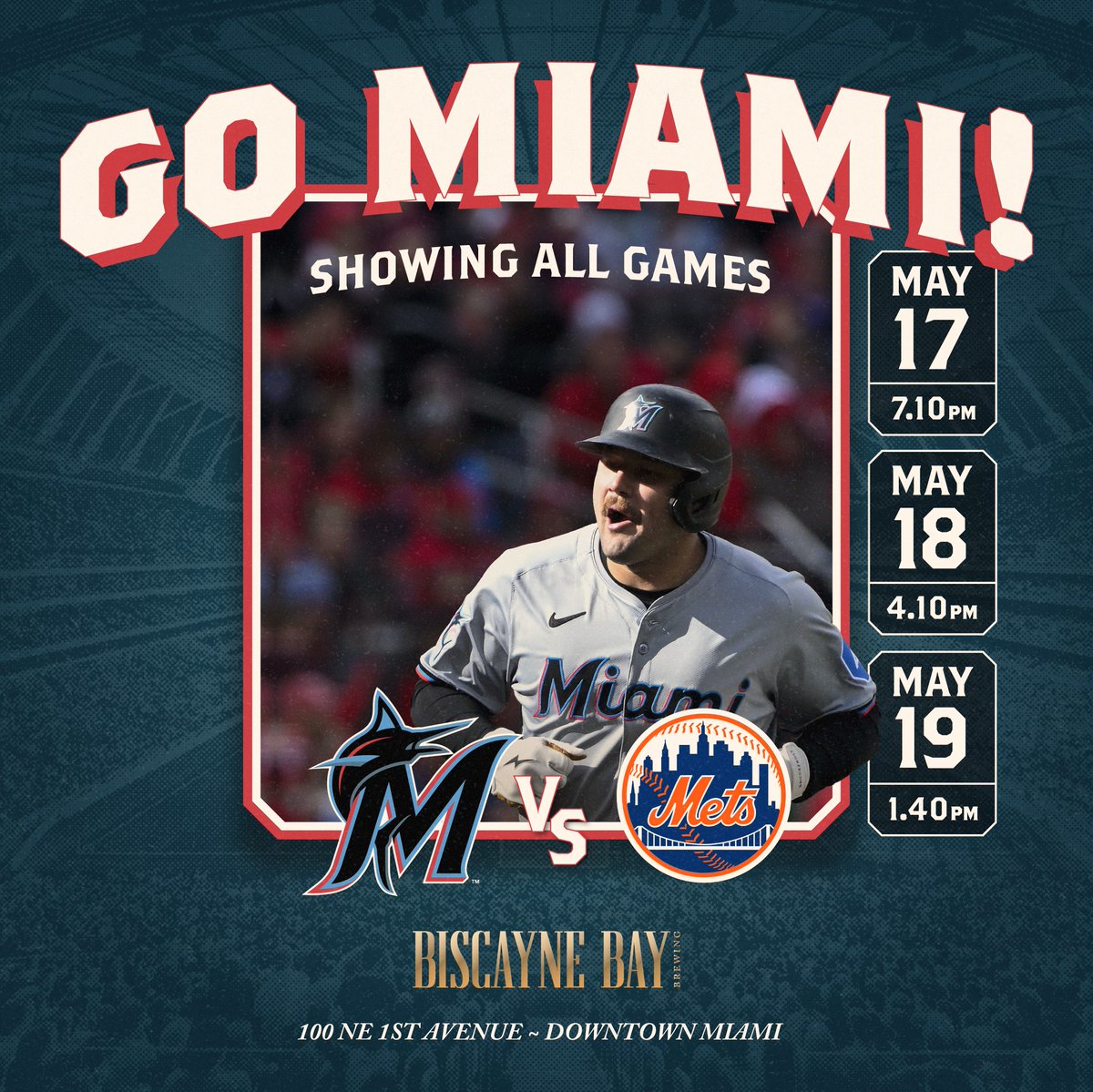 Get hyped to root for your faves!🍻 This weekend, we're airing all the Marlins games ⚾ Let's have a ball! 🎉 #thingstodoinmiami #thingstodoindowntownmiami #HappyHourMiami #brickellliving #downtownmiami #thingstodoinbrickell