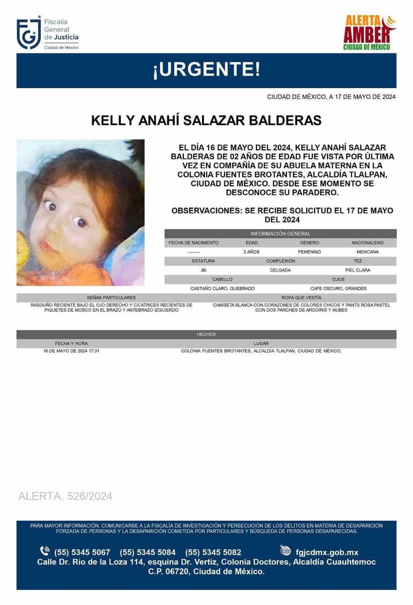 Escar_RV's tweet image. 🚨El robo de niños en CDMX es una realidad alarmante🚨
Este es el momento en el que roban a #KellyAnahi de 2 años en Fuentes Brotantes de Tlalpan. 
Fue vista por última vez el 16 de mayo con su abuela materna usando una camiseta blanca con corazones. 
🚨Ayudémosla a volver🚨