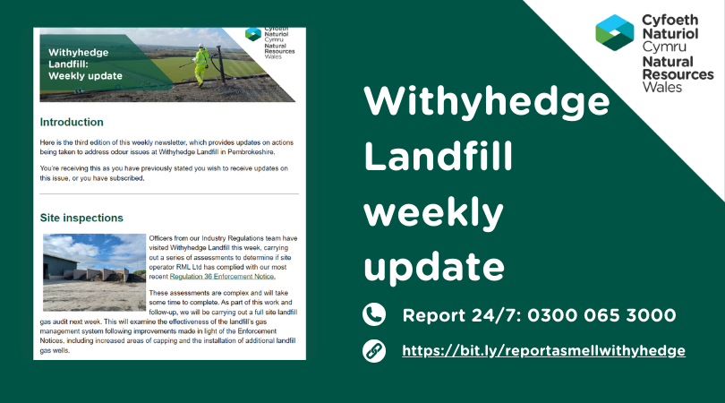 Here’s the next edition of our Withyhedge weekly update giving the latest on the odour issue at Withyhedge Landfill. 👀 bit.ly/Withyhedge1705… If you’re experiencing bad odours from the landfill report via our dedicated form bit.ly/reportasmellwi… or call 0300 065 3000.