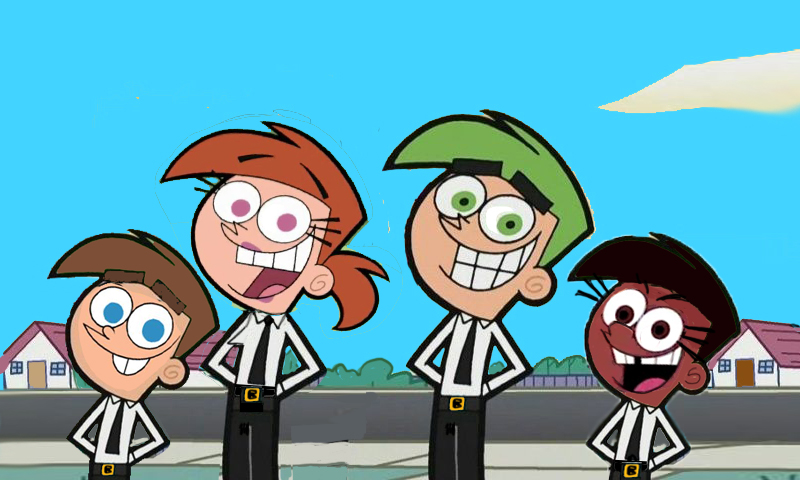 Cosmo took Hazel back in time to meet Timmy & me.  Funny I don't remember... Image edited by @aaronibus62 ... @shleighcrystal ... Everyone, feel free to repost. Have a good weekend! #fairlyoddparents #Nickelodeo #ParamountPlus #Netflix