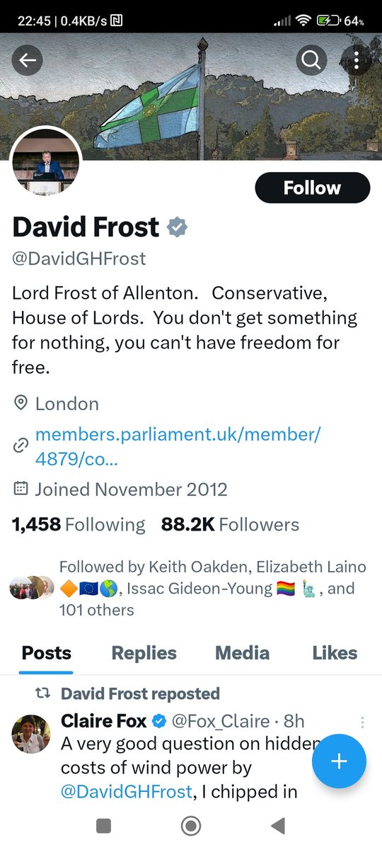 Read this Conservatives profile. ' Freedom isn't for free '. These Conservatives don't even believe in a basic human right, without having to pay for it. 🤮