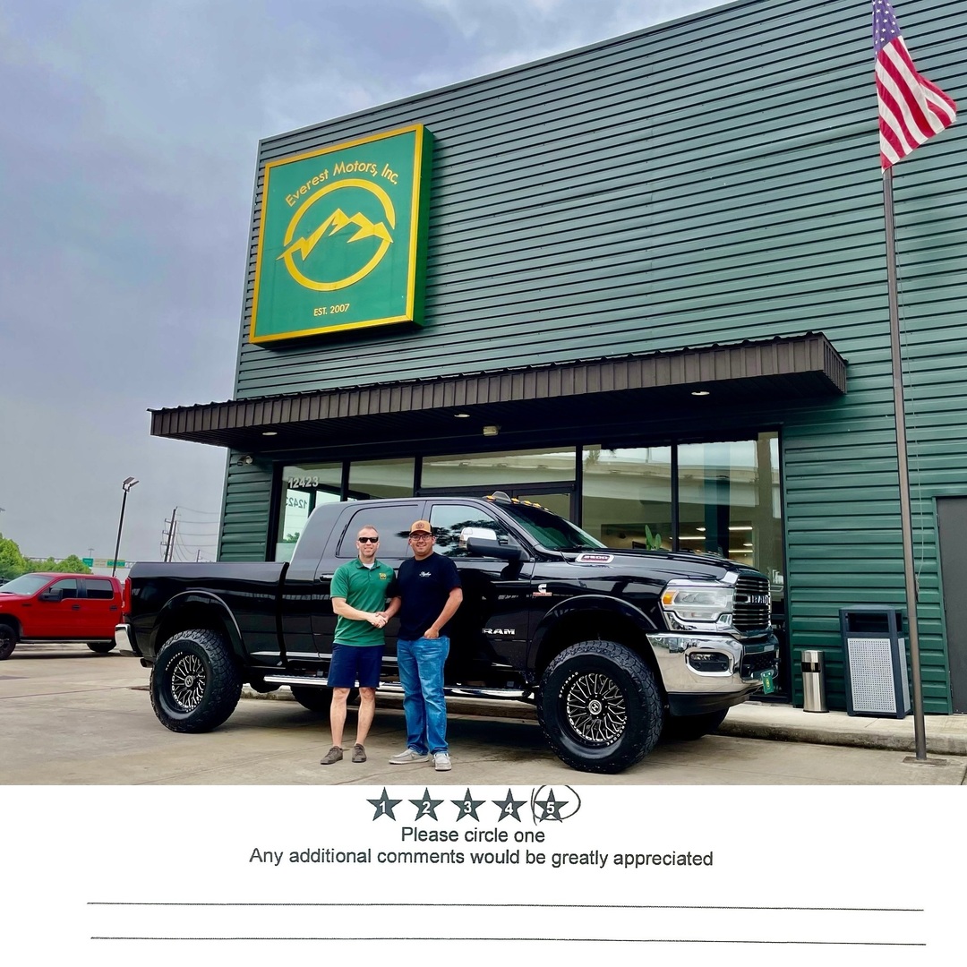 Congratulations to Luke from San Antonio, TX on the purchase of his 2019 Ram 2500 Laramie 4x4 Mega Cab Diesel! We are thrilled to have had the opportunity to sell and deliver this exceptional vehicle to him. Thank you, Luke, for choosing Everest Motors as your dealership of cho…