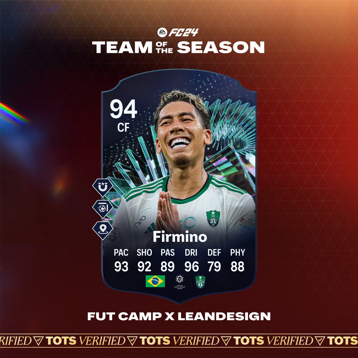 Si Señor 👋 FIRMINO TOTS MOMENTS OFFICIAL CARD 🔥🇧🇷 Stats ✅ Dynamic ✅ PS+ ✅ Collab with @LeanDesign_ 🤝 Follow @fut_camp for more leaks!