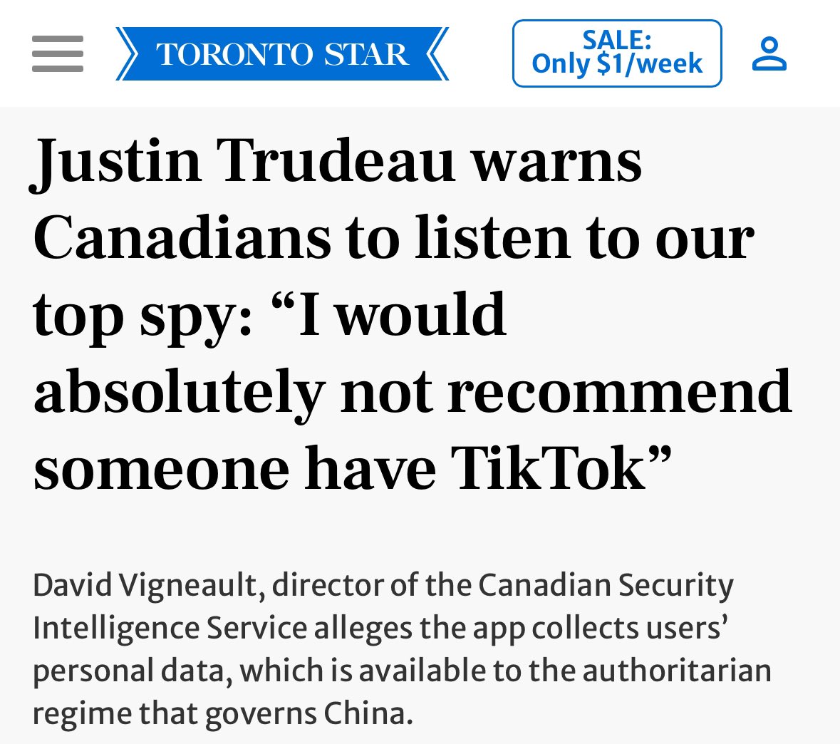 🇨🇦What’s worse TikTok or ArriveCan?🤔 Interesting timing since like X there are many negative videos on Trudeau? I wonder if they were positive videos whether he would say a word?
