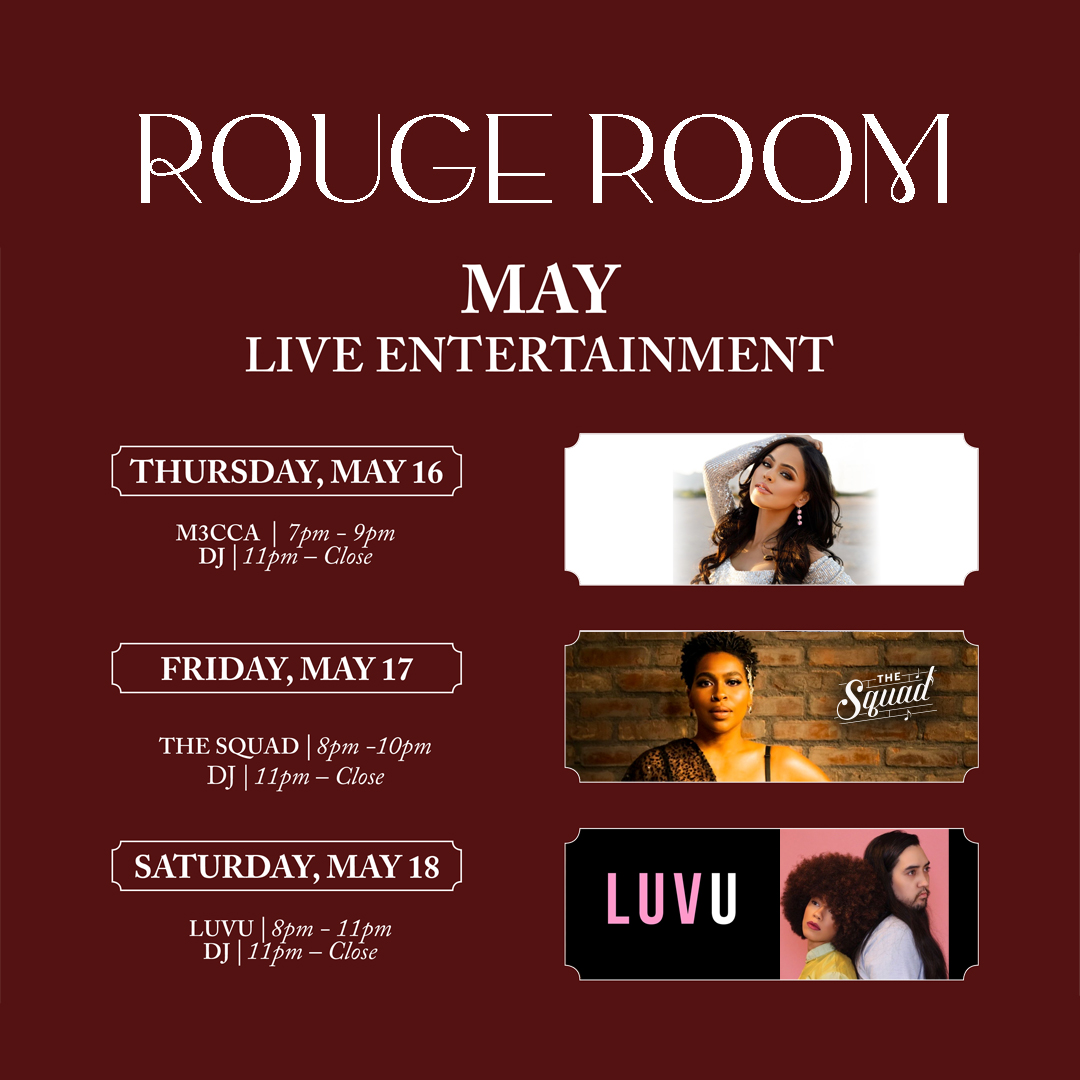 Catch live entertainment at Rouge Room Thursday - Saturday 🎶 Reservations: shorturl.at/tvC13