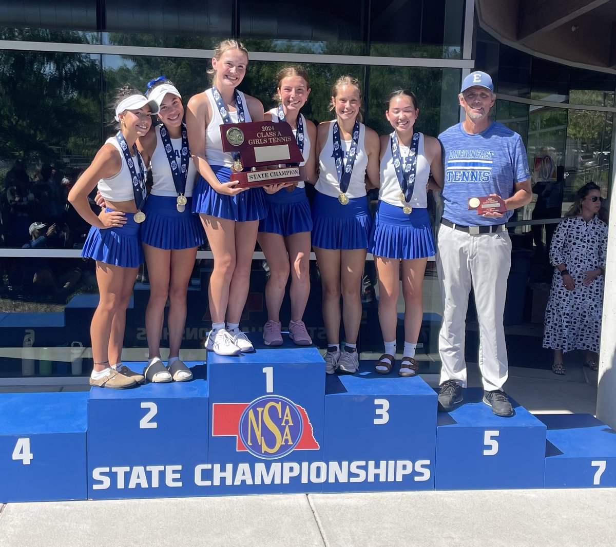 Congratulations, Lincoln East High School – the 2024 NSAA Class A Girls State Tennis champions! #nebpreps