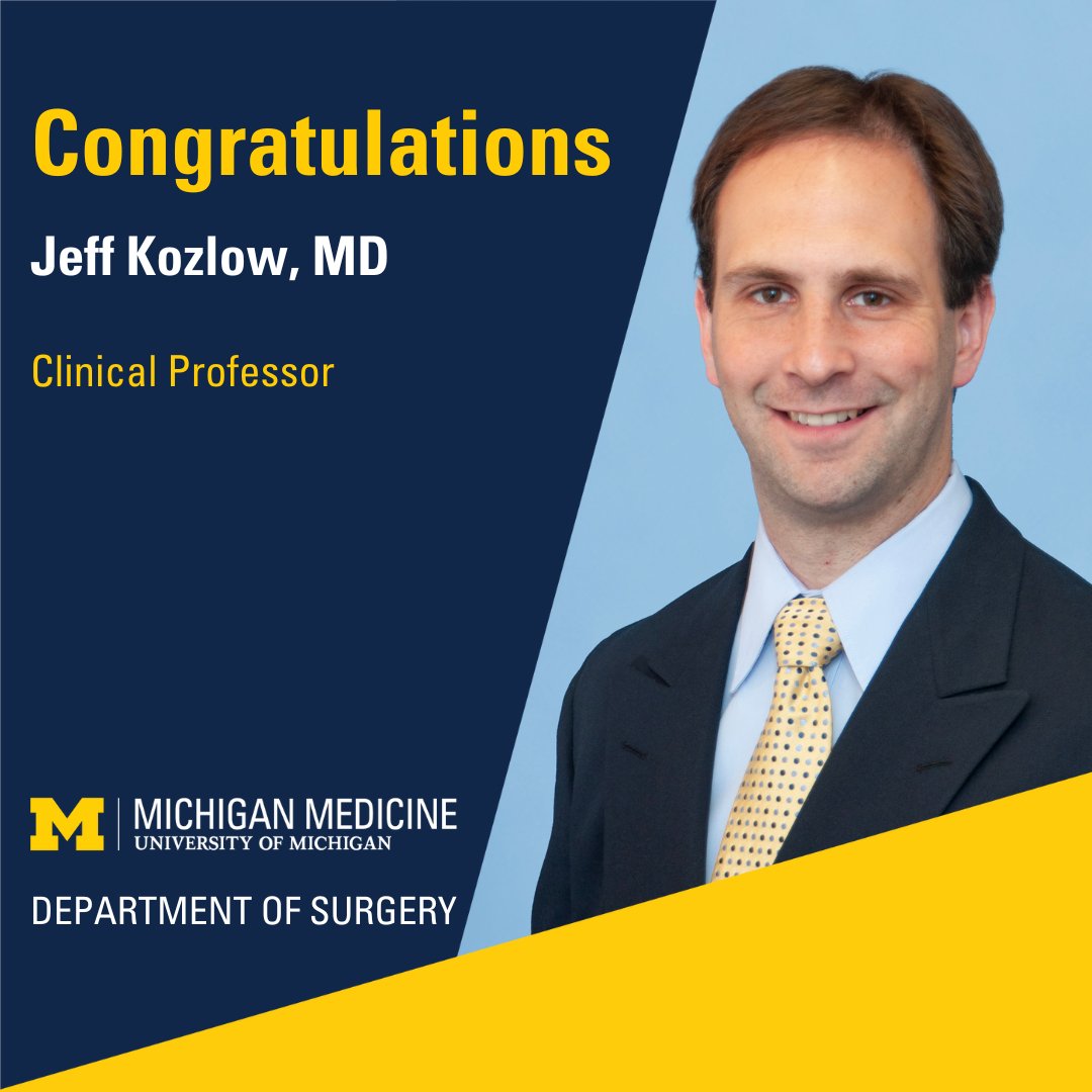 Congratulations to Jeff Kozlow, M.D., on your promotion to Clinical Professor!