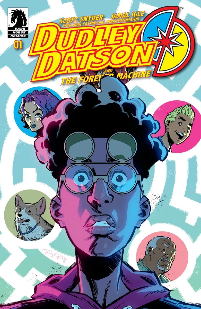 #SVA alumnus Khary Randolph (@kharyrandolph; BFA 2000 Cartooning) illustrated the variant cover for a new @DarkHorseComics comic called 'Dudley Datson and The Forever Machine' by Scott Snyder (@Ssnyder1835) and Jamal Igle (@JAMALIGLE) link.sva.edu/3xCl0Gy