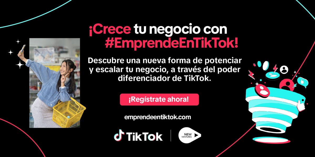 Convocatoria para emprendedorxs

#EmprendeEnTikTok y descubre cómo potenciar y escalar tu negocio  a través de #TikTok con contenido exclusivo para que puedas aprovechar al máximo.

¡Regístrate ahora!: emprendeentiktok.com