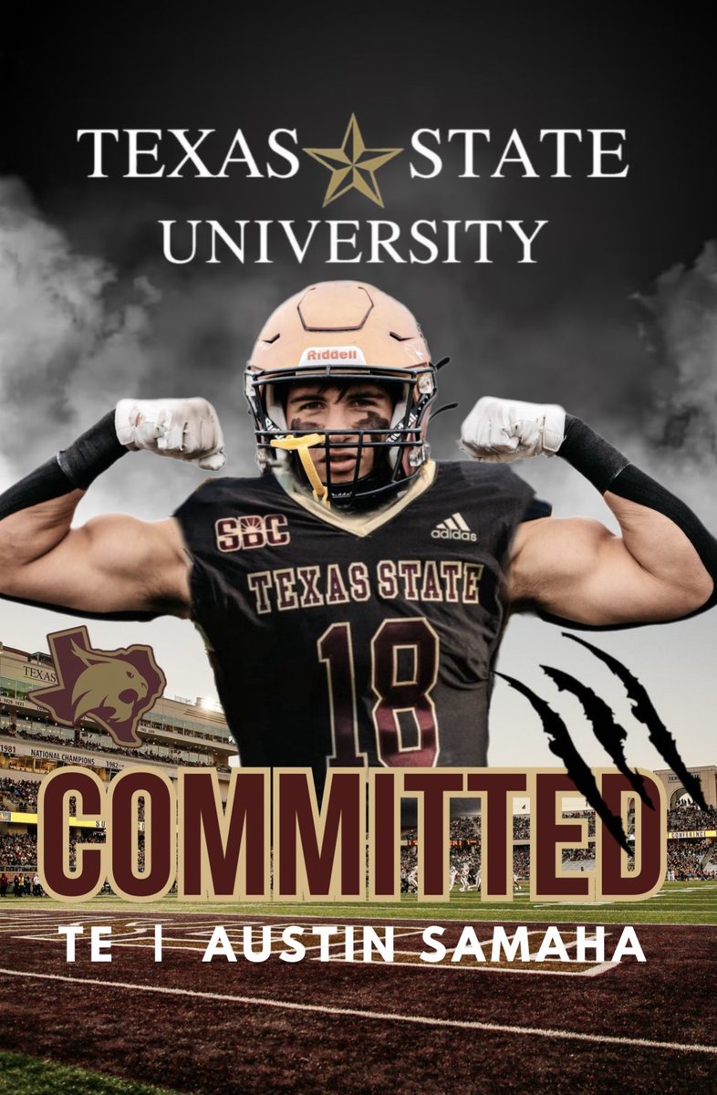 Thank you to all the schools who reached out to me during this time. After some great conversations with @CoachWillBryant  and @CoachBailiffFB I would like to say that I’m 1000% committed to Texas State. I’m finally home. #takebacktexas #bobcatnation @GJKinne