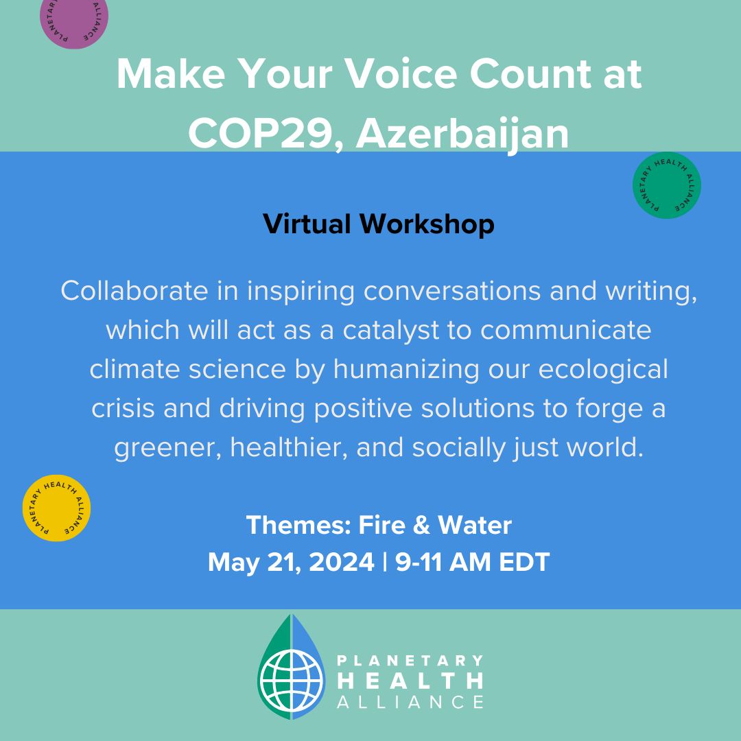 🌍 Join us for a virtual workshop to co-create 12 narratives for 12 days of @COP29_AZ that connect local/global experiences, observations, research, facts, and feelings. 🌱💭 No creative writing experience needed! ✨ Register: jh.zoom.us/.../register/W…...