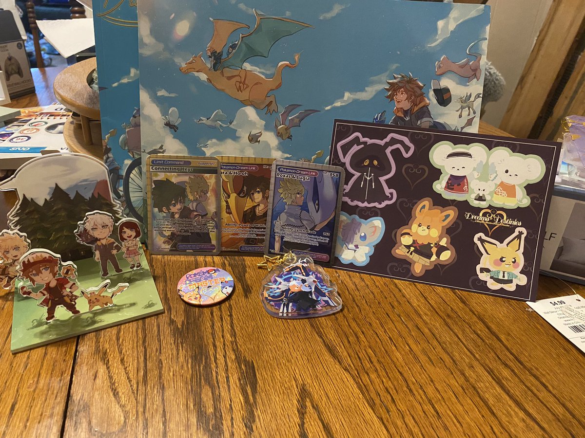 hi guys !!!! i know i havent posted in a while but not too long ago i ordered from the <a href="/KHxPokemonzine/">Dreams and Destinies: A KH x Pokemon Zine</a> zine, and my order came in today !! im over the moon excited i have loved kingdom hearts for as long as i can remember !! same with pokemon so seeing this.... well i just had