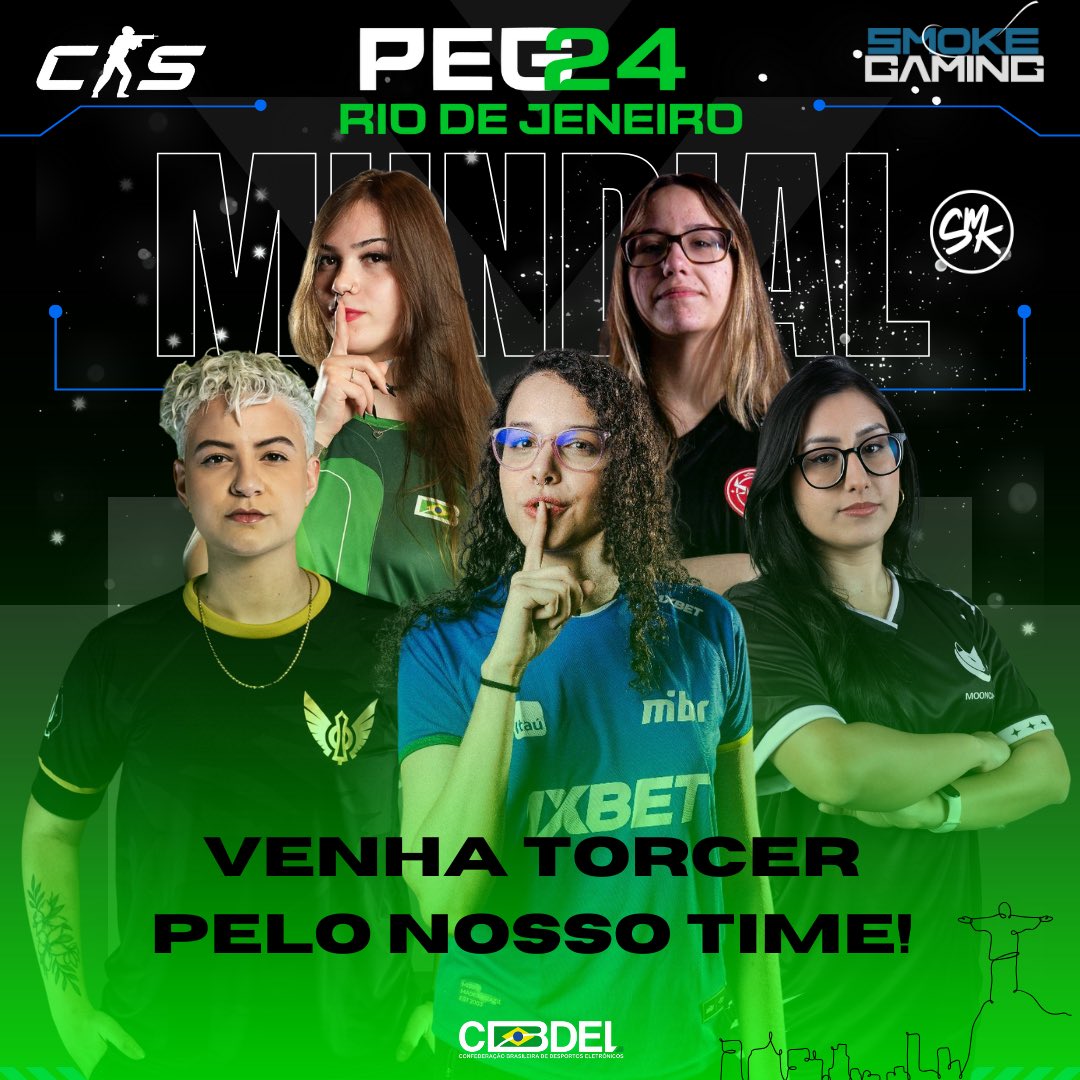Smoke Gaming (@smokebrgaming) on Twitter photo CLASSIFICADAS!!!
A lineup de CS2 feminina da SMK Gaming está classificada para o Panamerican eSports Games Rio 2024 🏆
<a href="/arkynha/">Luana Archanjo</a>
<a href="/LuhFlickzz/">luhflickzz</a>
<a href="/fpsyuu/">yuu</a>
<a href="/coldizinh4/">coldizinh4 ❄</a>
<a href="/yorzitafps/">Ingryd</a>
Maiores informações
<a href="/cbdelesports/">CBDEL</a>
<a href="/iesf_official/">IESF</a>
#goSMK #eSports #iesfpanamrio24 #iesf CLASSIFICADAS!!!
A lineup de CS2 feminina da SMK Gaming está classificada para o Panamerican eSports Games Rio 2024 🏆
<a href="/arkynha/">Luana Archanjo</a>
<a href="/LuhFlickzz/">luhflickzz</a>
<a href="/fpsyuu/">yuu</a>
<a href="/coldizinh4/">coldizinh4 ❄</a>
<a href="/yorzitafps/">Ingryd</a>
Maiores informações
<a href="/cbdelesports/">CBDEL</a>
<a href="/iesf_official/">IESF</a>
#goSMK #eSports #iesfpanamrio24 #iesf