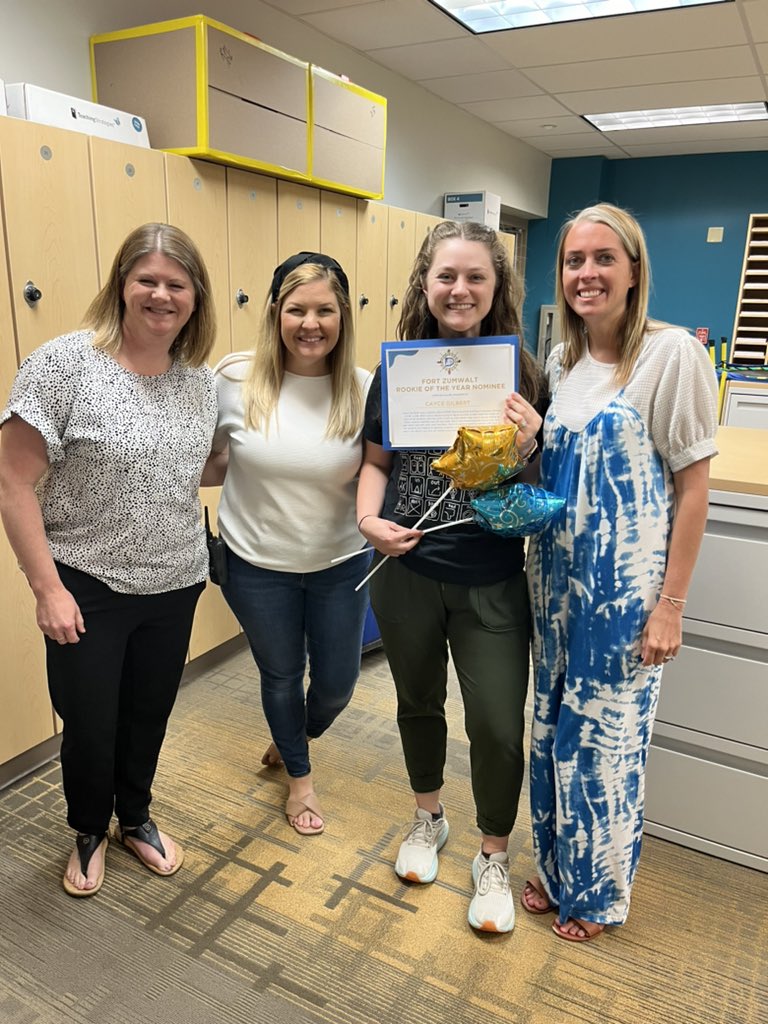 Ms. Cayce Gilbert, ECC SLP, in a nominee for Rookie of the Year 🌟 New to the FZSD and a real advocate for kids #WeAreOtters #WeAreECC #ECC #SchoolFamily #OtterFamily #school #family