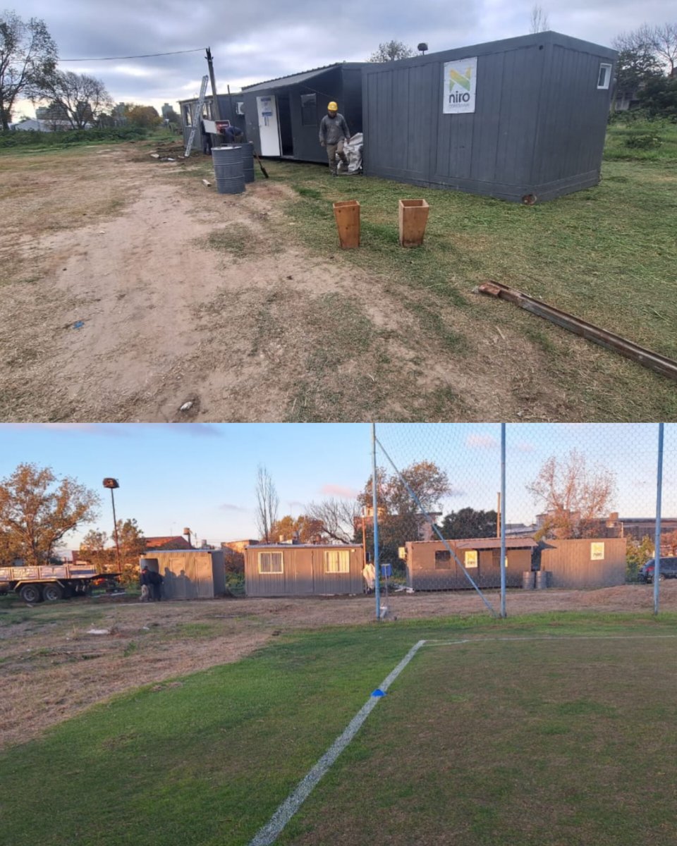 Hoy colocaron los obradores para el futuro edificio del predio Tita Mattiussi 🎓

👉 Será una edificación de 2 plantas que contará con vestuarios, kinesiología, gimnasio, sala de descanso, sala de video, baños, etc.

ℹ️ El plazo de finalización se estima para febrero de 2025.