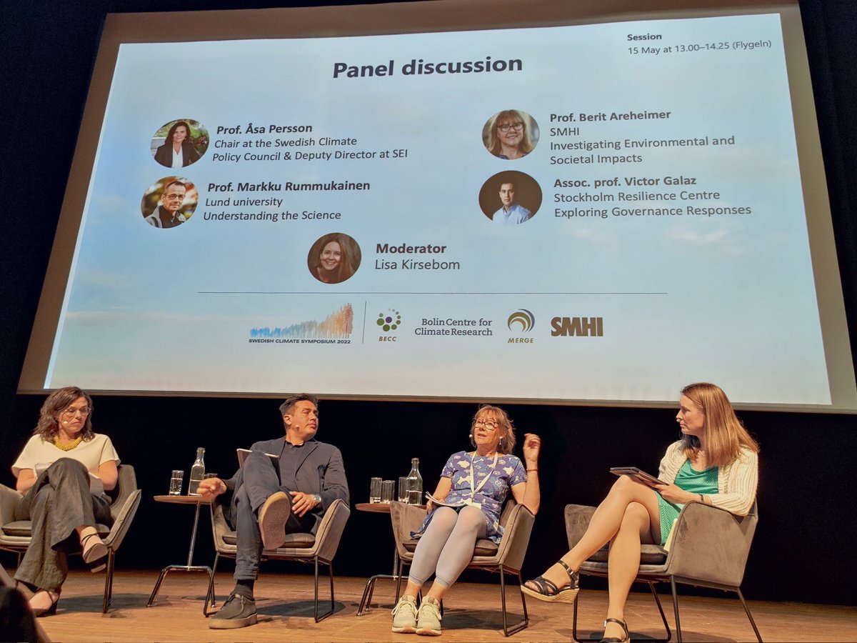 Today was the final day of the Swedish Climate Symposium. An important forum for researchers from different disciplines to meet🌱. Together, we create a basis for decision-makers and the public on climate issues🌍! Prof. Arheimer participated in the introductory panel discussion.