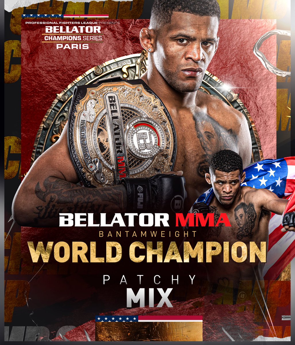 AND STILL! 👑 Patchy Mix retains his Bellator Bantamweight Title after a split decision win over Magomed Magomedov! 👏 #BellatorParis | LIVE NOW 🇺🇸 Live on MAX 🇫🇷 Live on DAZN 📺 Bellator.com/watch