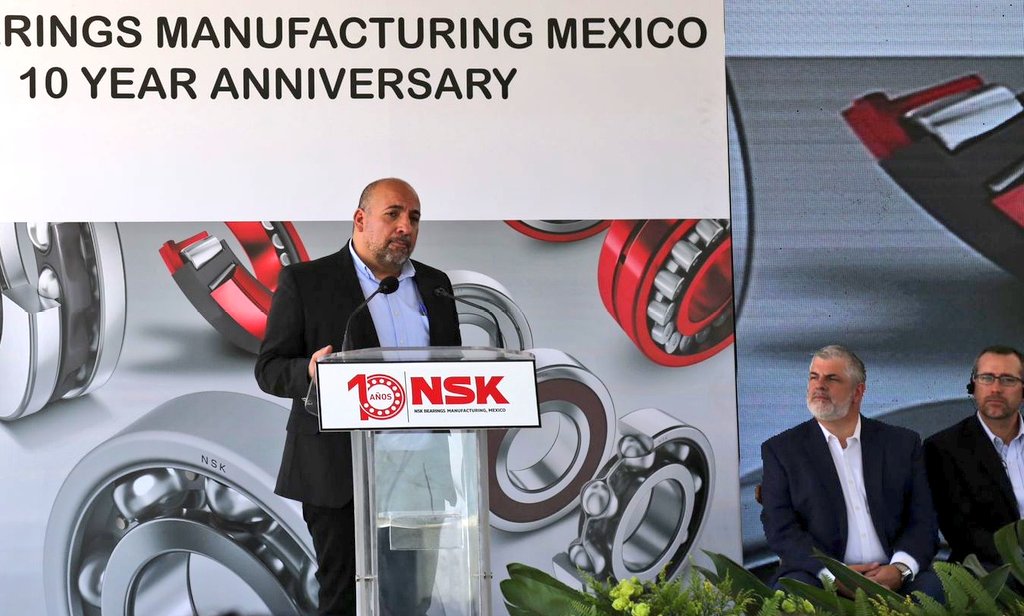 En representación del Gobernador @diegosinhue, asistí a la celebración del décimo aniversario de la empresa NSK en @PuertoInterior, municipio de Silao. Esta celebración refleja el compromiso y competitividad de Guanajuato.