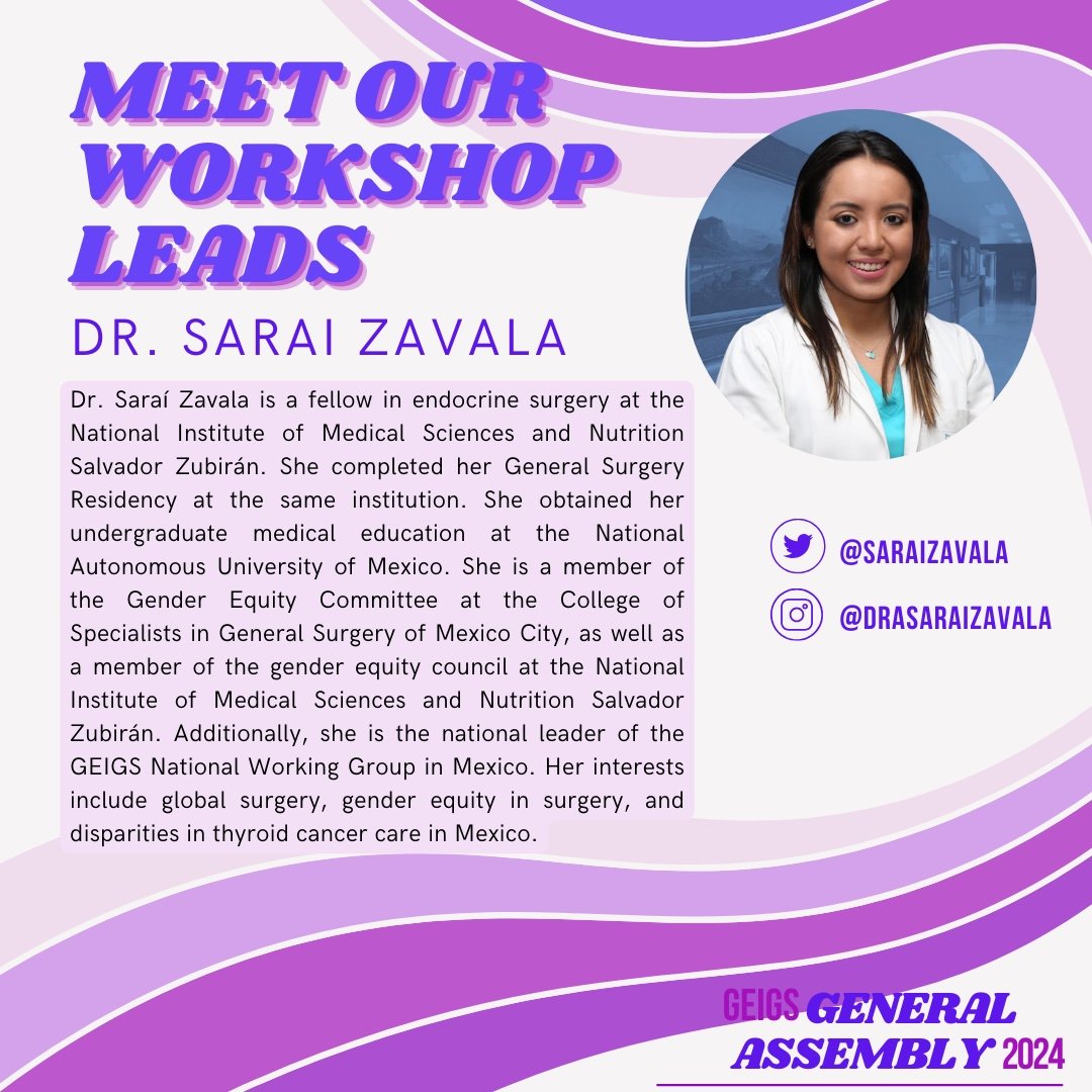 Gender Equity Initiative in Global Surgery (@gendereqsurg) on Twitter photo Endocrine surgery fellow <a href="/DraSaraiZavala/">Dra. Saraí Zavala</a> brings expertise in #GenderEquity and #GlobalSurgery to the 'Navigating Mentor-Mentee Relationships' workshop at #GEIGSGA2024! Don't miss her great insights on building strong mentorship experiences - register now: forms.gle/cQ9G8dLQ9Fi9XM… Endocrine surgery fellow <a href="/DraSaraiZavala/">Dra. Saraí Zavala</a> brings expertise in #GenderEquity and #GlobalSurgery to the 'Navigating Mentor-Mentee Relationships' workshop at #GEIGSGA2024! Don't miss her great insights on building strong mentorship experiences - register now: forms.gle/cQ9G8dLQ9Fi9XM…