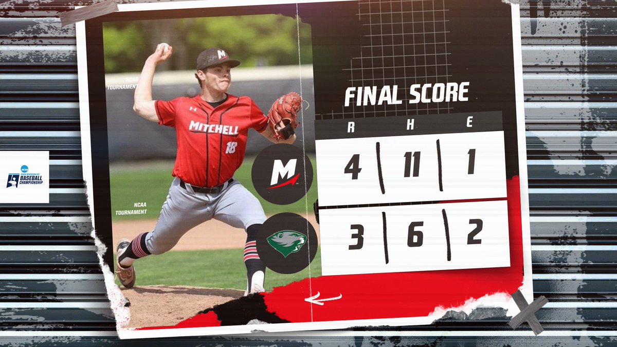 Chris Gibbs tossed a complete game and Michael Ficocelli had three hits, including the go-ahead single, as the Mitchell College baseball team opened NCAA Regional play with a 4-3 win over Babson at the Babson Park Regional. #GoMariners ⚾️ #d3baseball 🔗 mitchellathletics.com/sports/bsb/202…